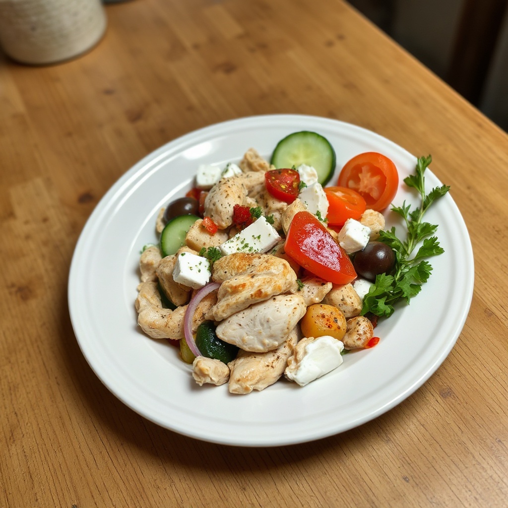 Mediterraner Hähnchensalat-Bowl