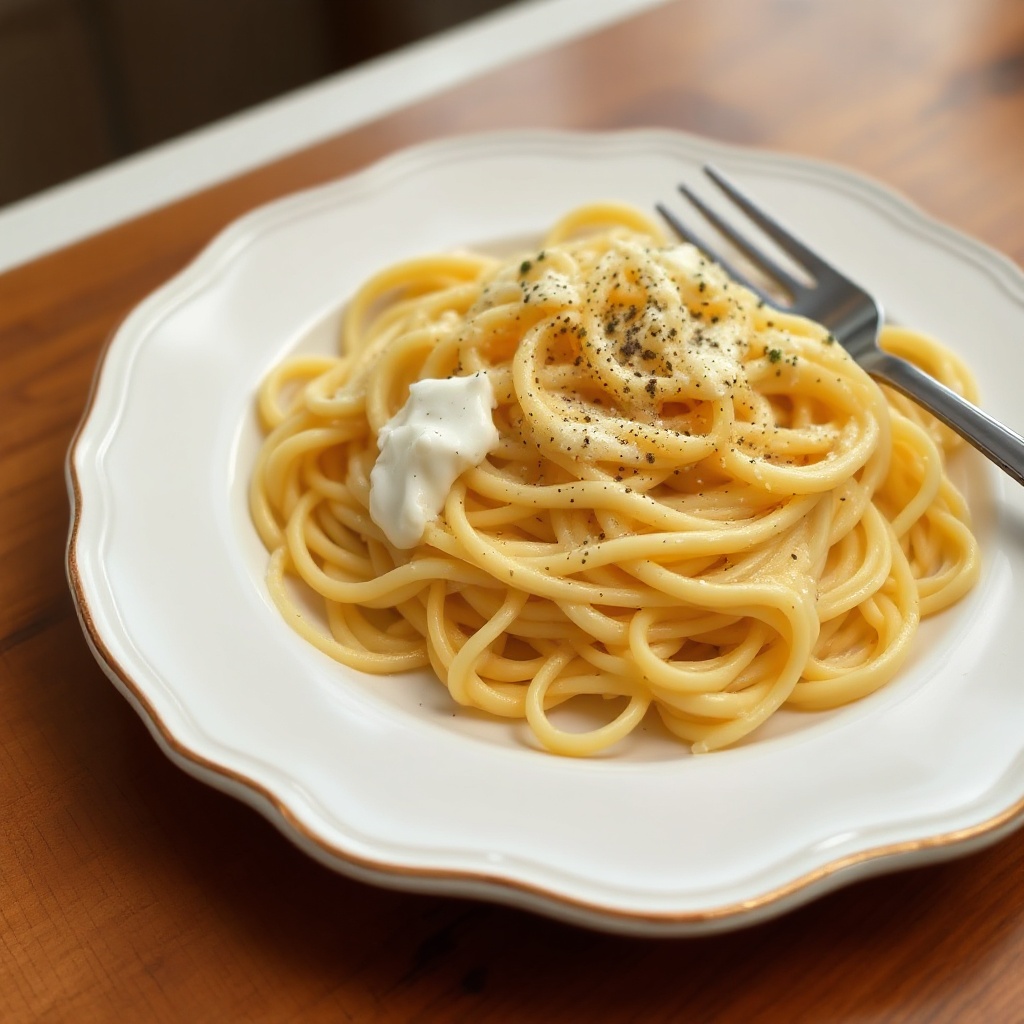Cremige leichte Fettuccine