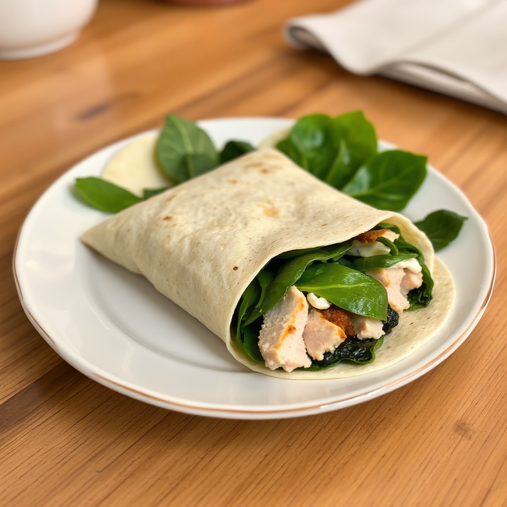 Herzhafte Spinat- und Puten-Wraps