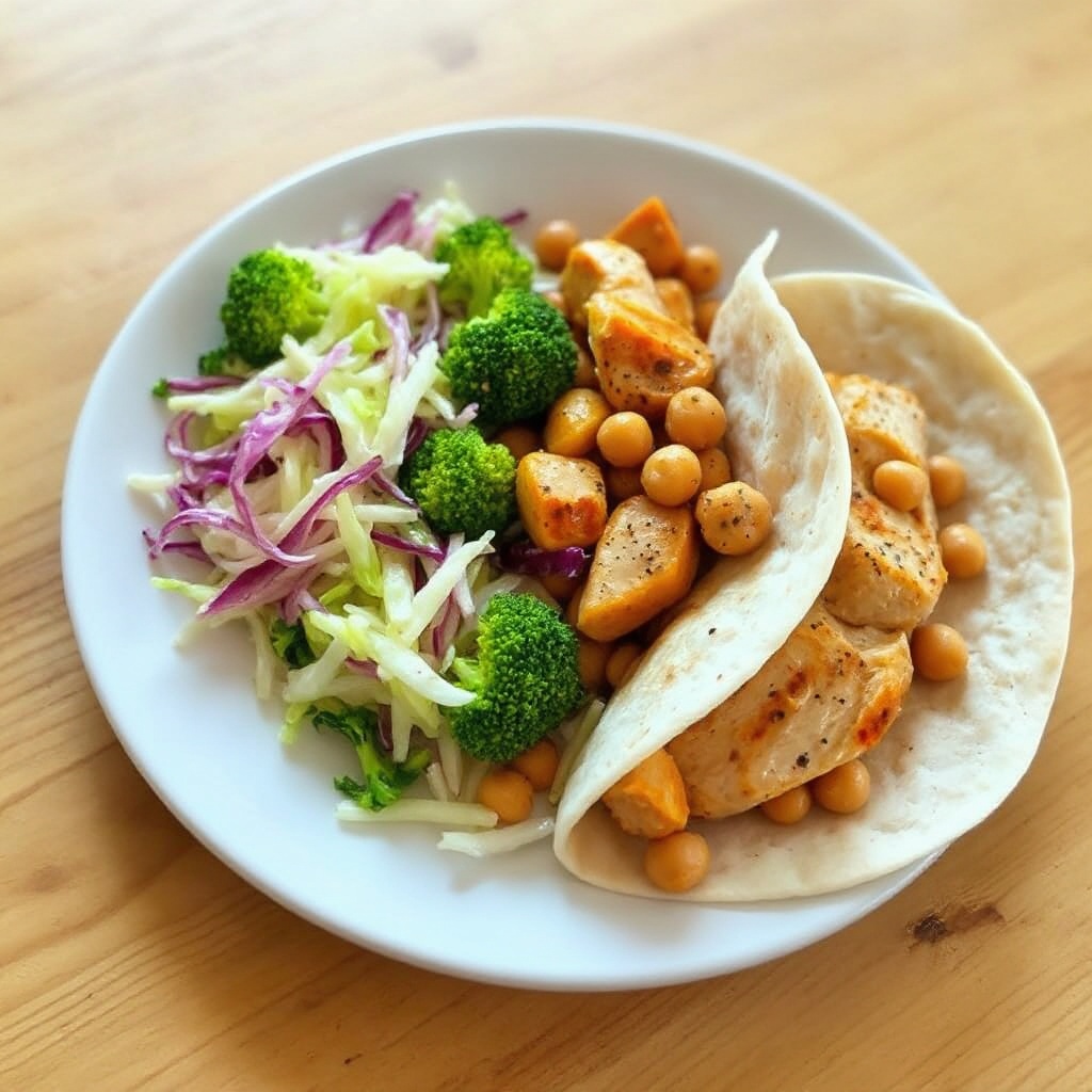 Würzige Hähnchen- und Brokkoli-Slaw-Wraps