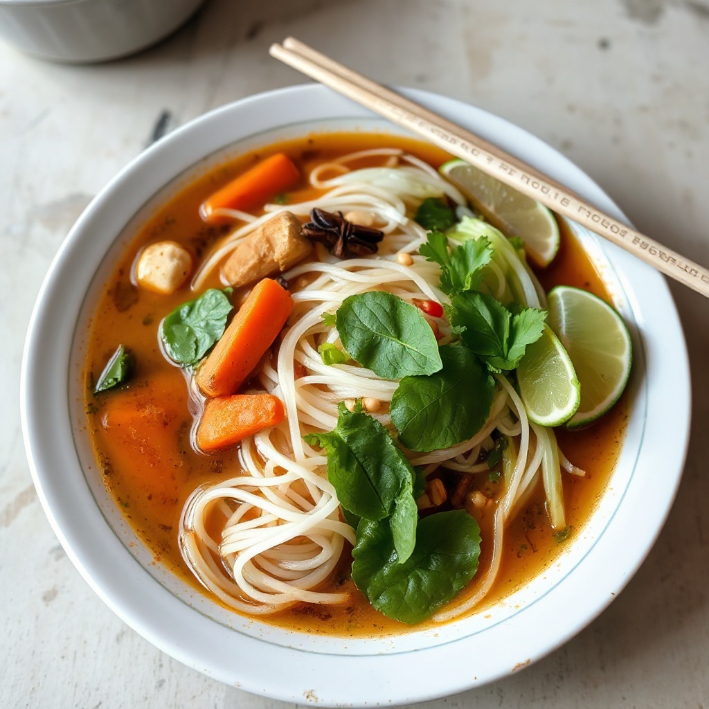 Vegane Vietnamesische Nudelsuppe