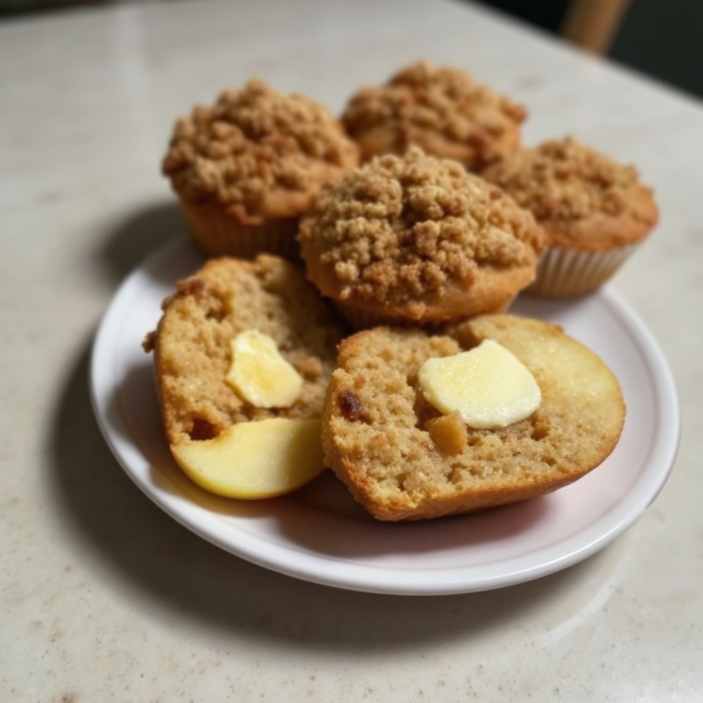 Gewürzte Apfelmuffins mit Streuselbelag