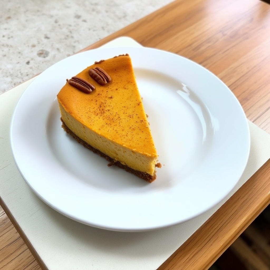Gewürzter Kürbis-Käsekuchen mit Pekannusskruste