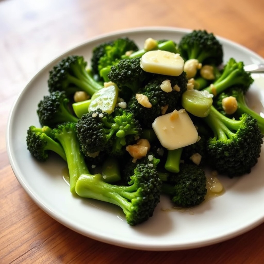 Broccoli al Vapore Migliorato con Burro all'Aglio