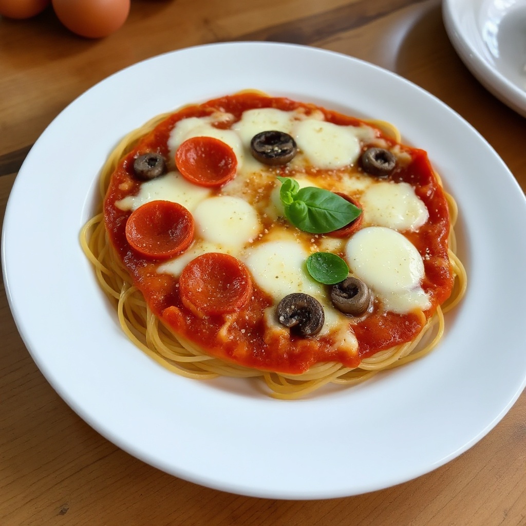 Pizza Deliziosa con Crosta di Spaghetti