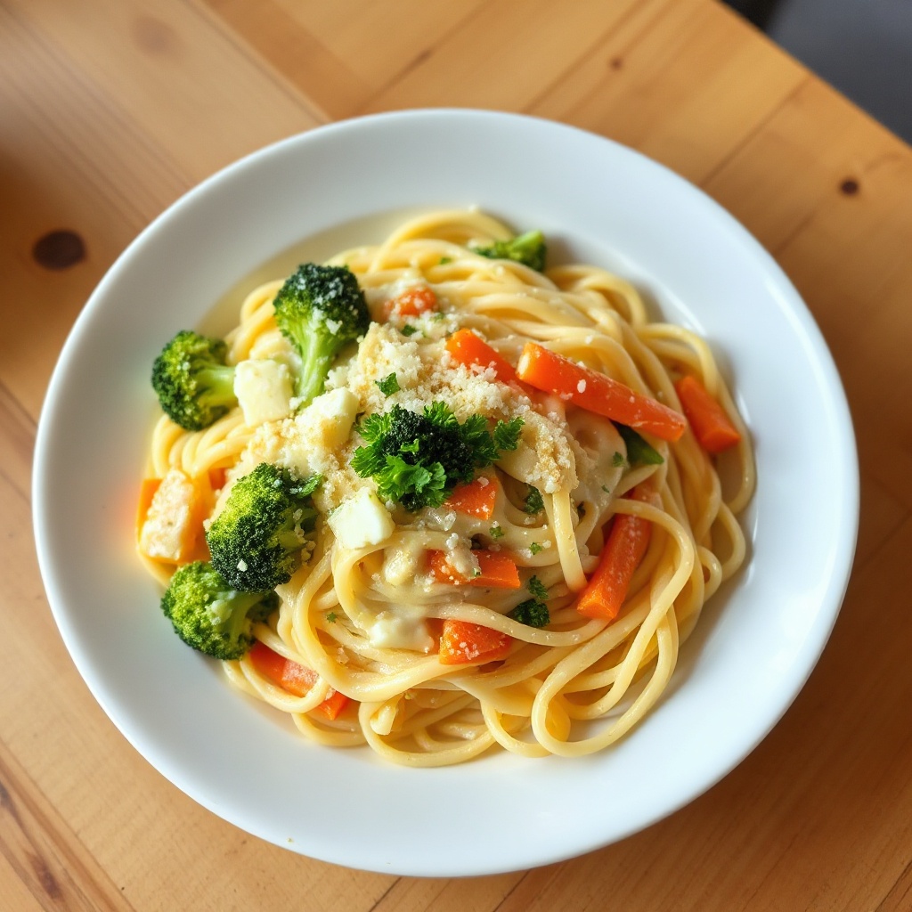 Cremige Garten Alfredo Pasta