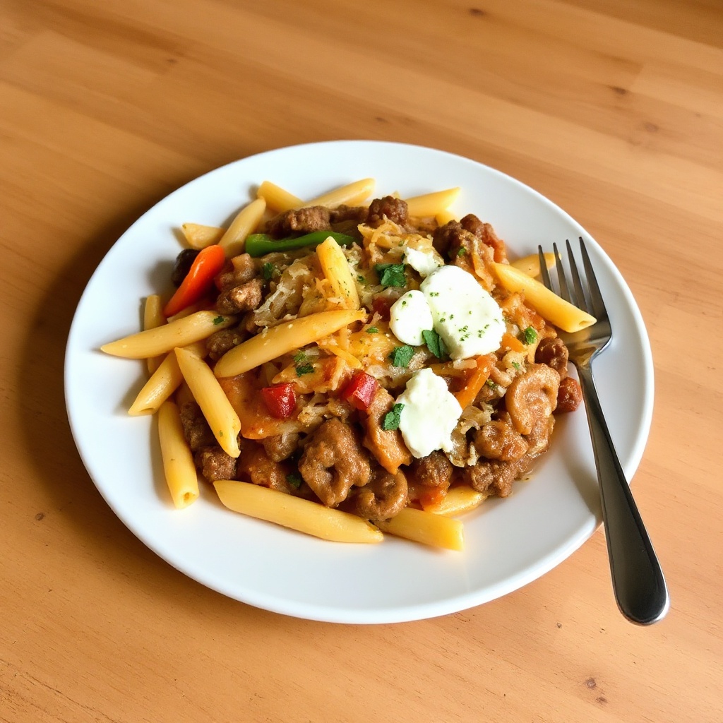 Cheesy Steak and Veggie Pasta Skillet
