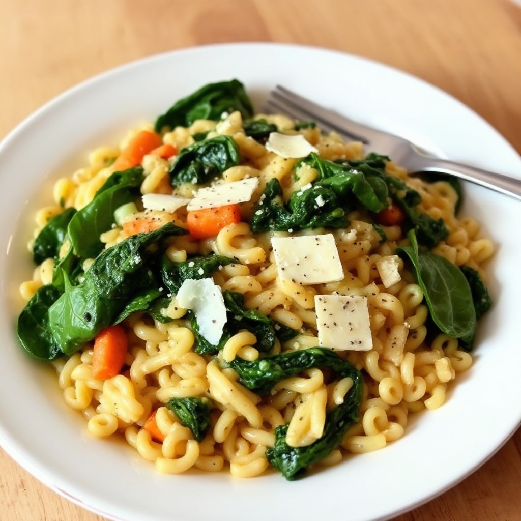 Cremige Spinat-Orzo-Delikatesse