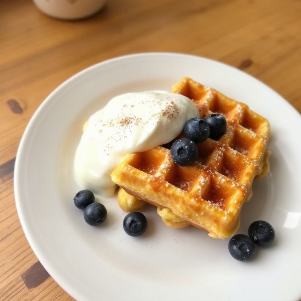 Goldene Belgische Waffeln mit einem Twist