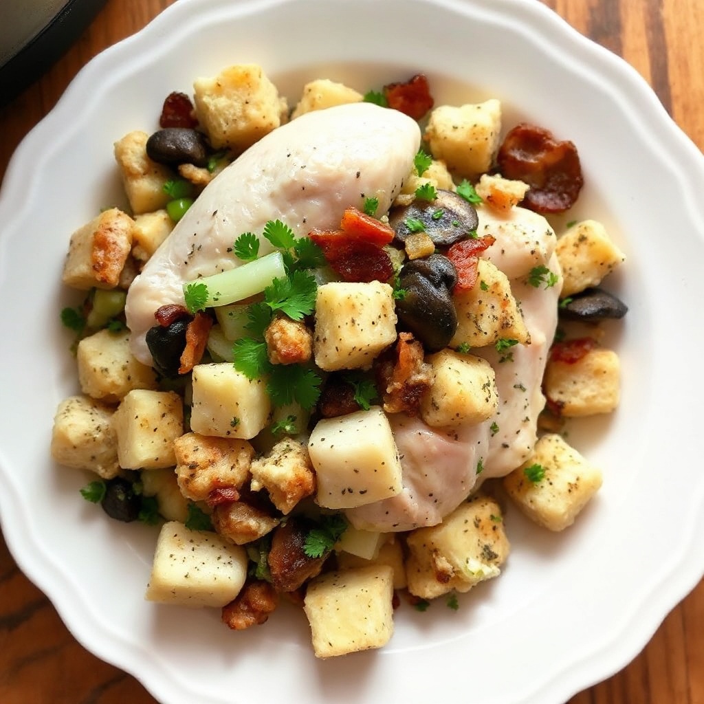 Pollo alle Erbe con Ripieno in Pentola Lenta