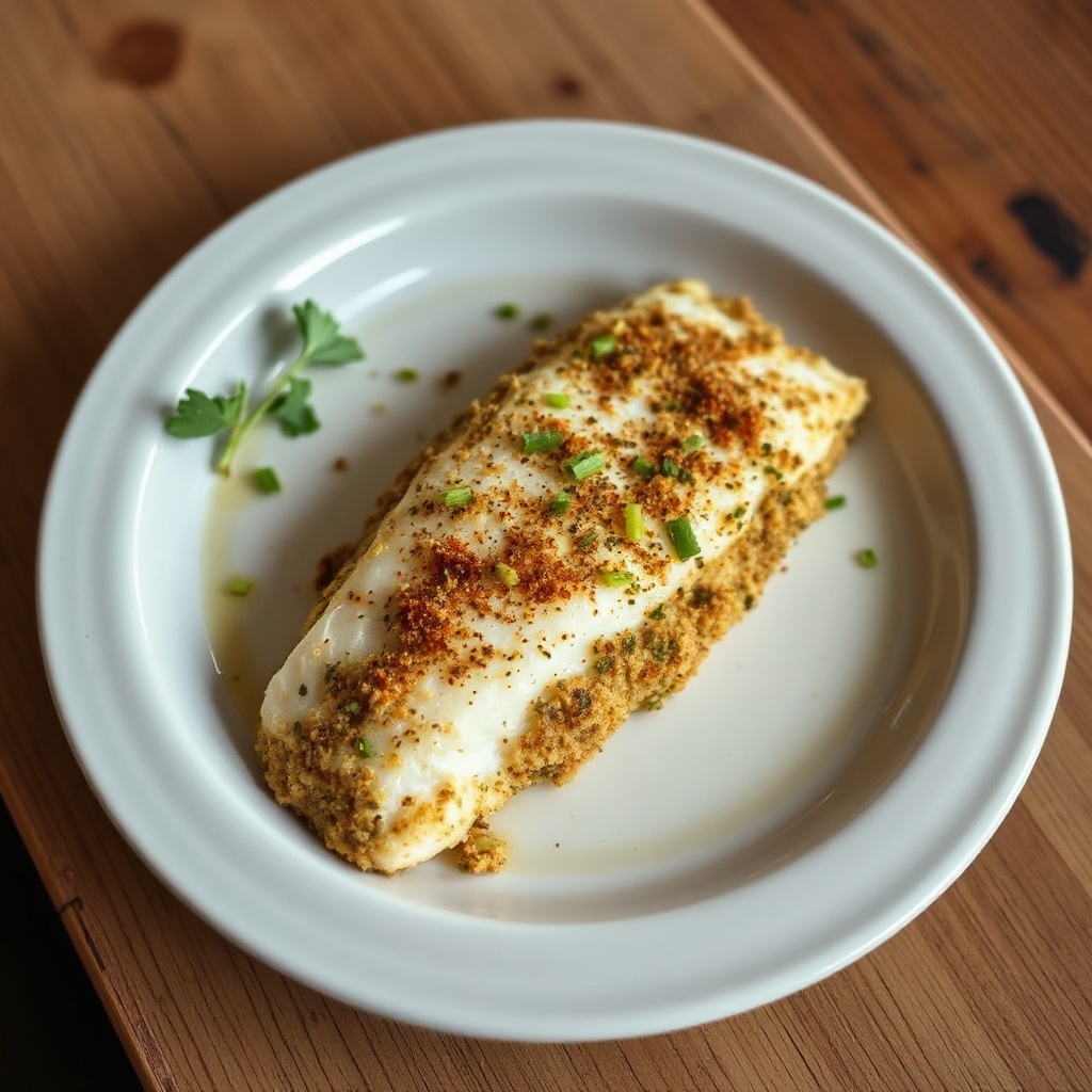 Spiced Baked Tilapia with Herb Crust