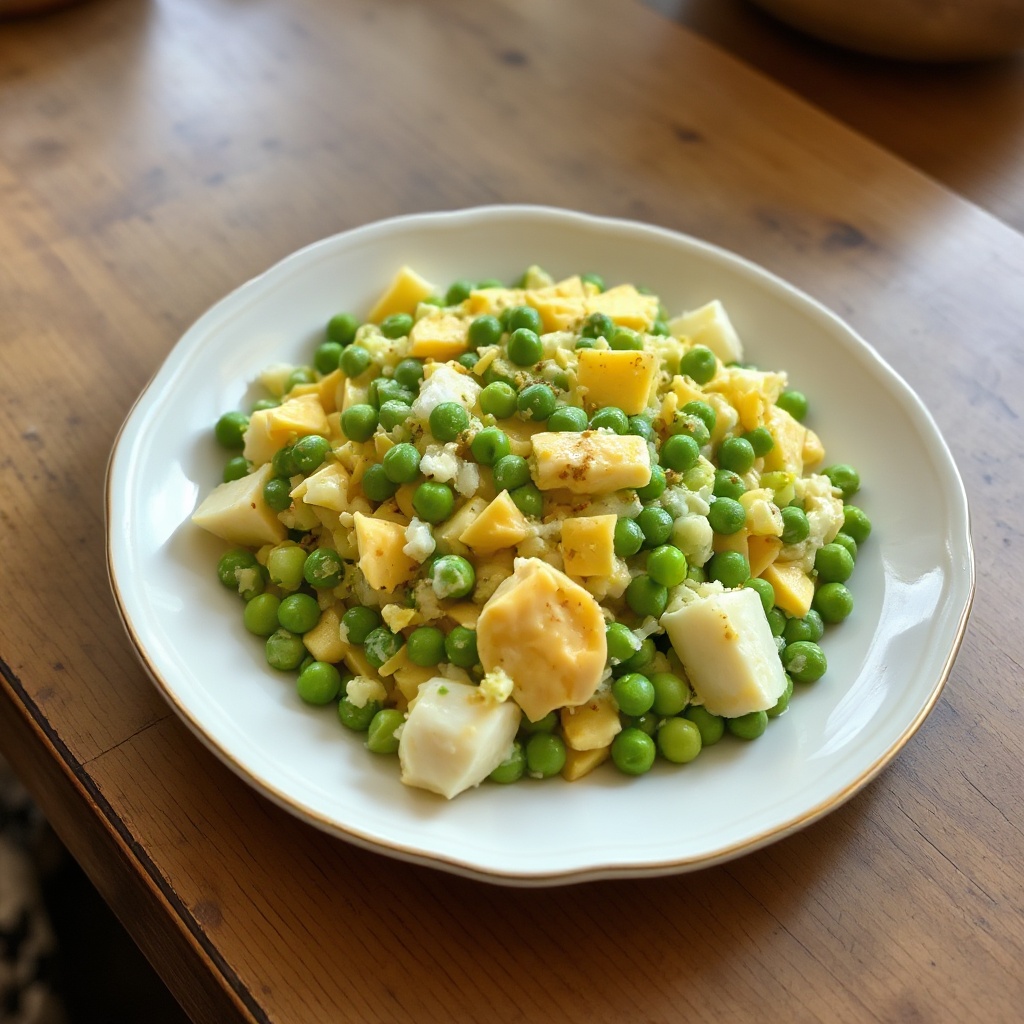 Insalata Cremosa di Piselli e Cheddar con un Tocco Speciale