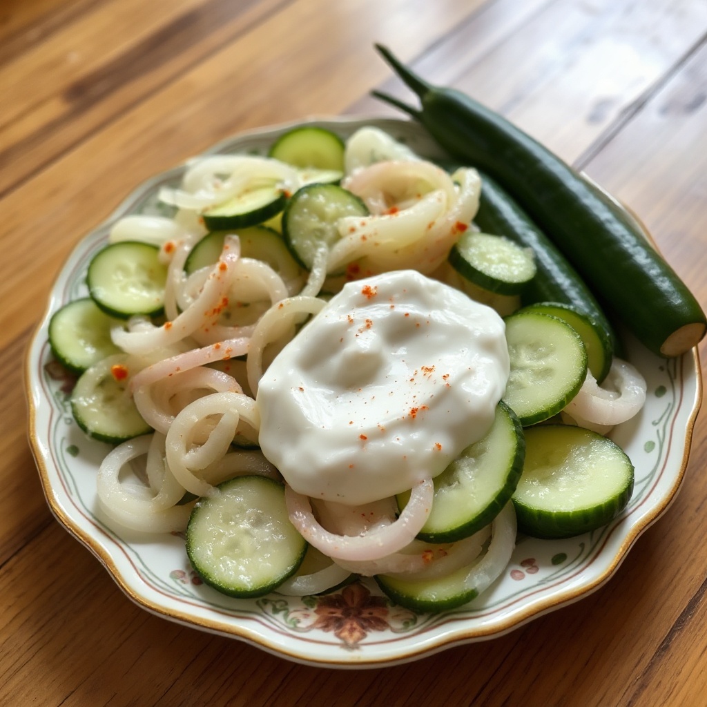 Cremiger Gurken-Zwiebel-Genuss