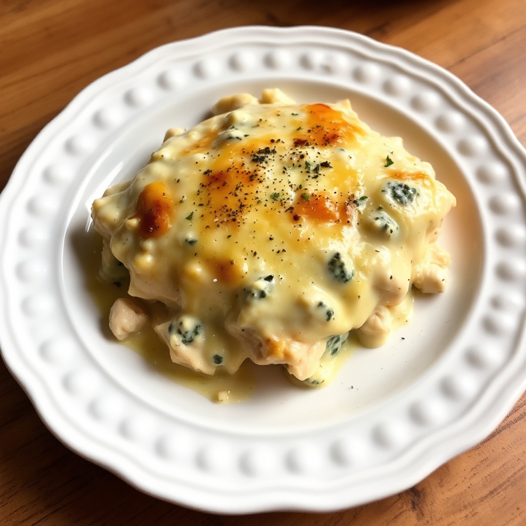 Cremige Blauschimmelkäse-Hühnchen-Auflauf