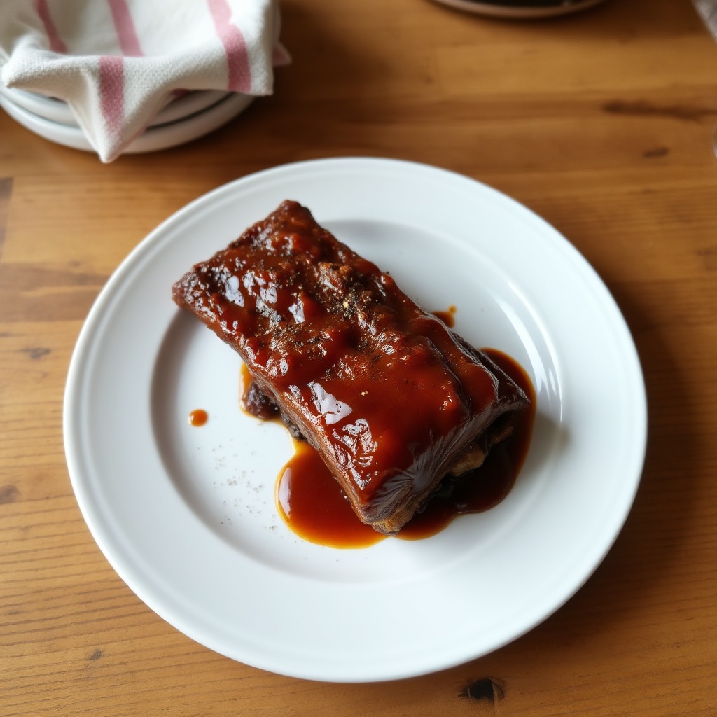 Zarte im Ofen gebackene BBQ-Rinder-Rippchen