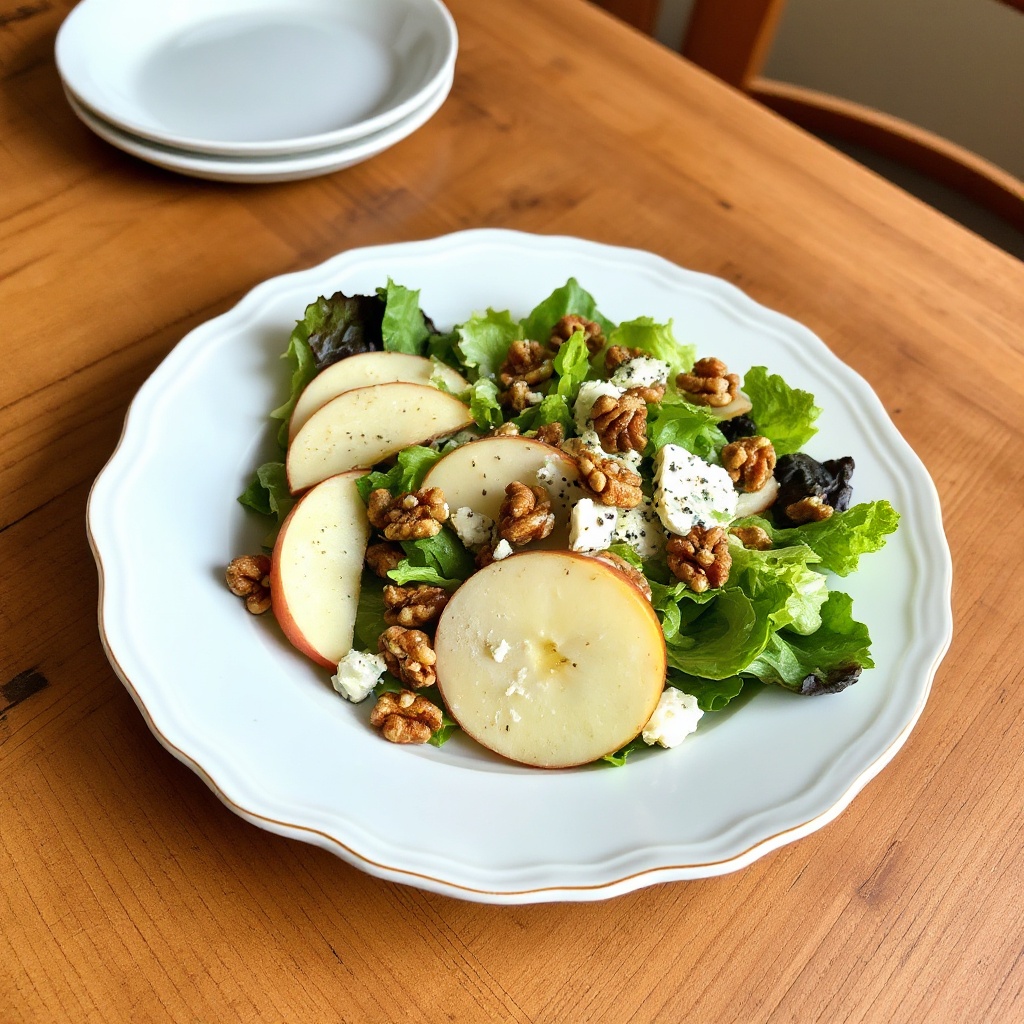 Insalata Croccante di Mele e Noci Tostate con Salsa Cremosa