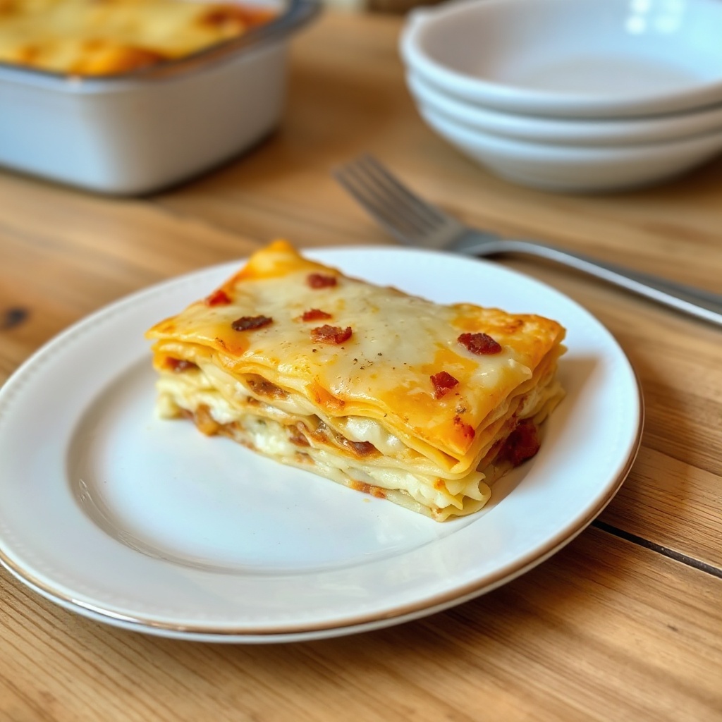 Schicht-Lasagne mit Kartoffeln und Käse