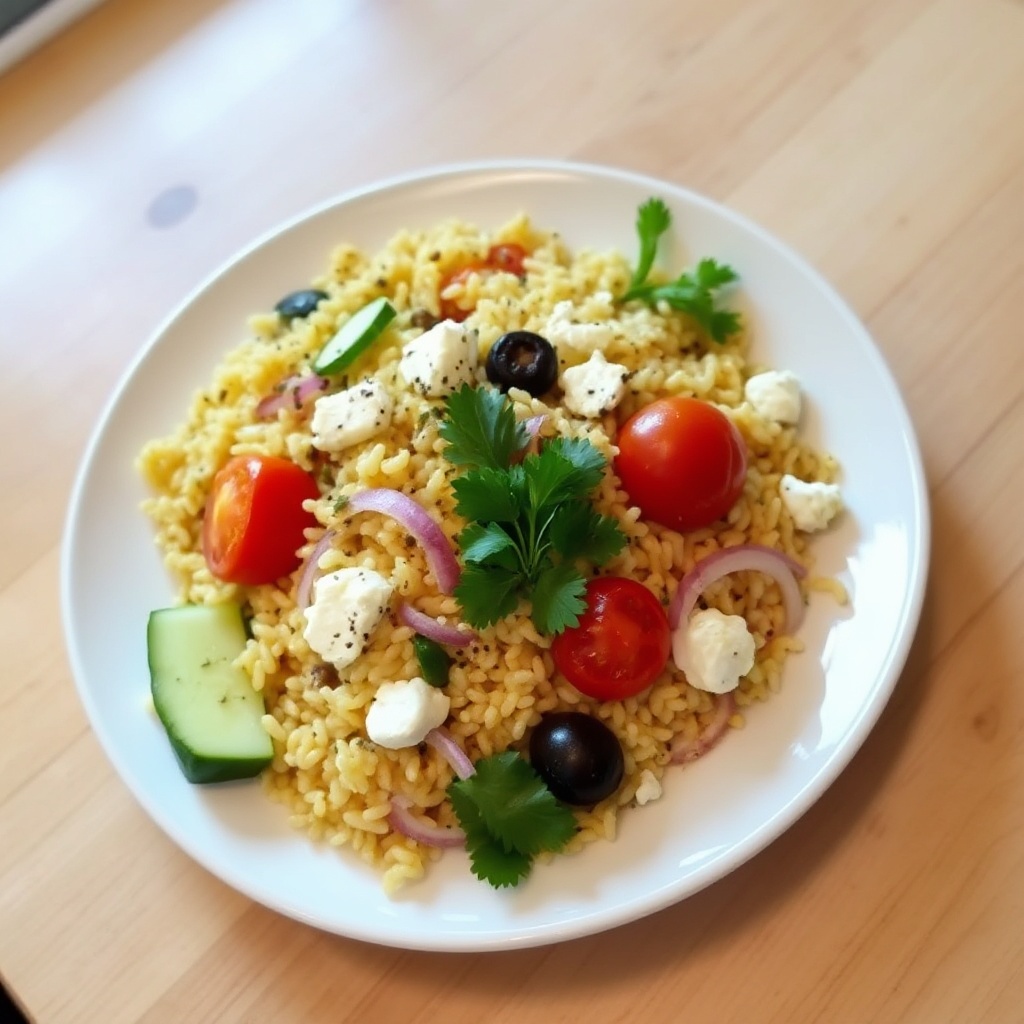 Insalata di Orzo Mediterranea con Salsa di Limone e Erbe