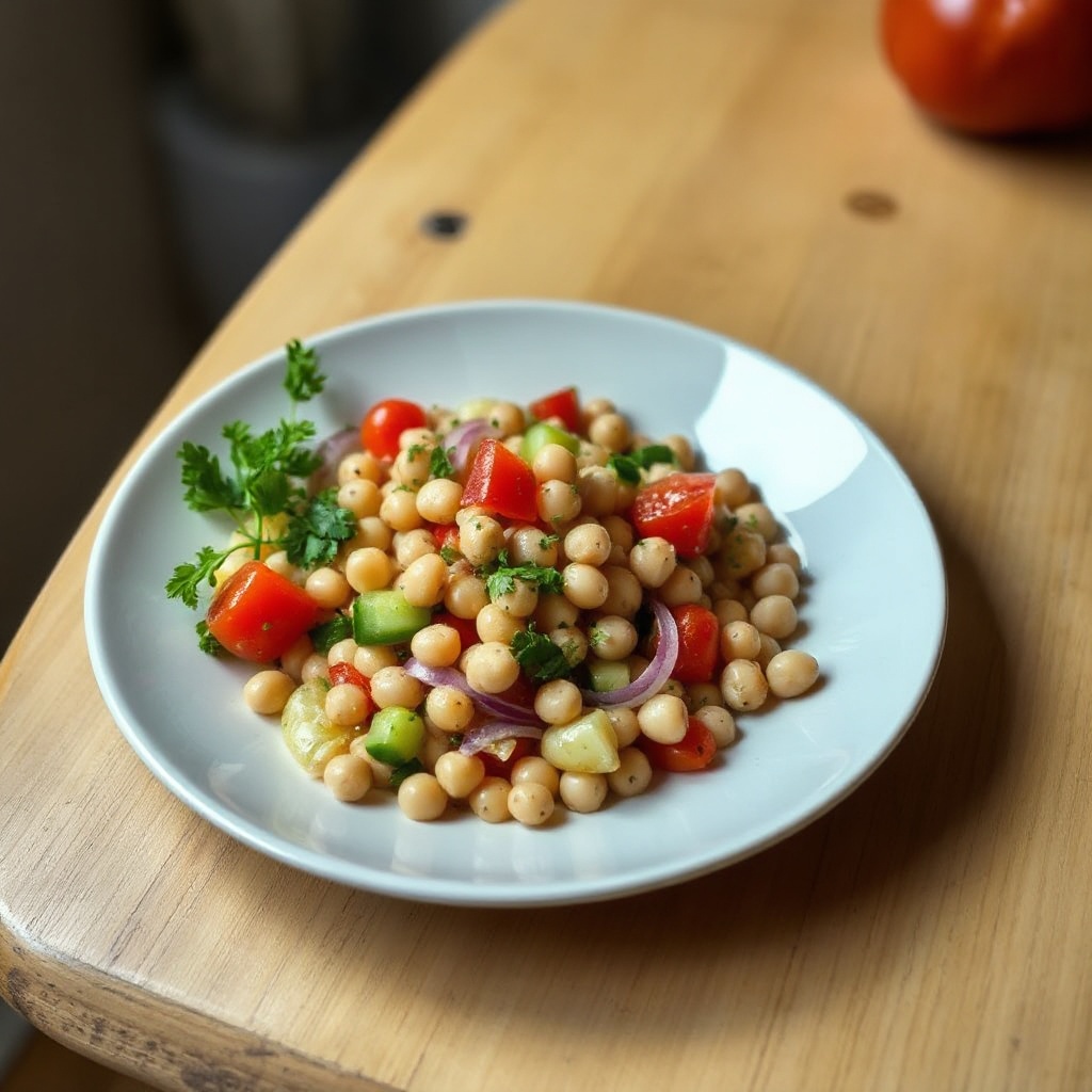 Mediterraner Bohnensalat mit Zitronen-Vinaigrette