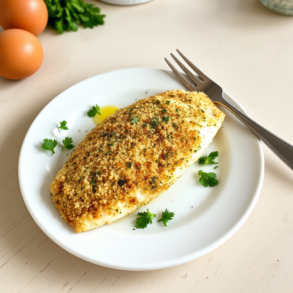 Knuspriger Kräuterpanierter Tilapia