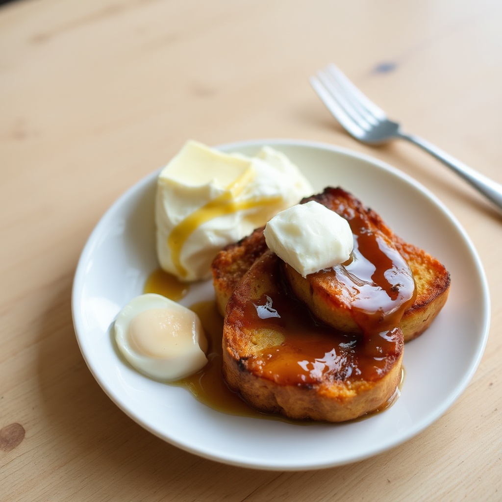 Karamellisierte Brioche French Toast Auflauf