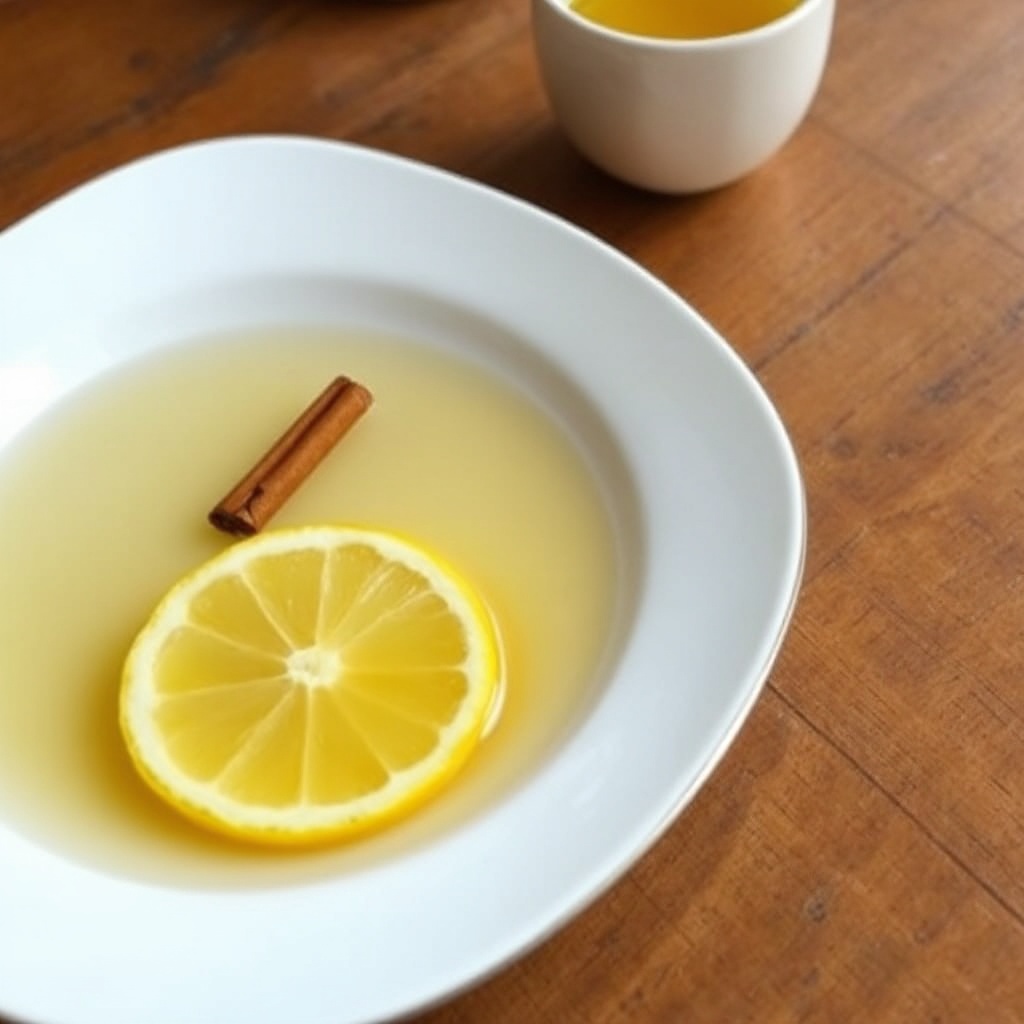 Warme Zitroneninfusion mit einem Hauch von Gewürzen