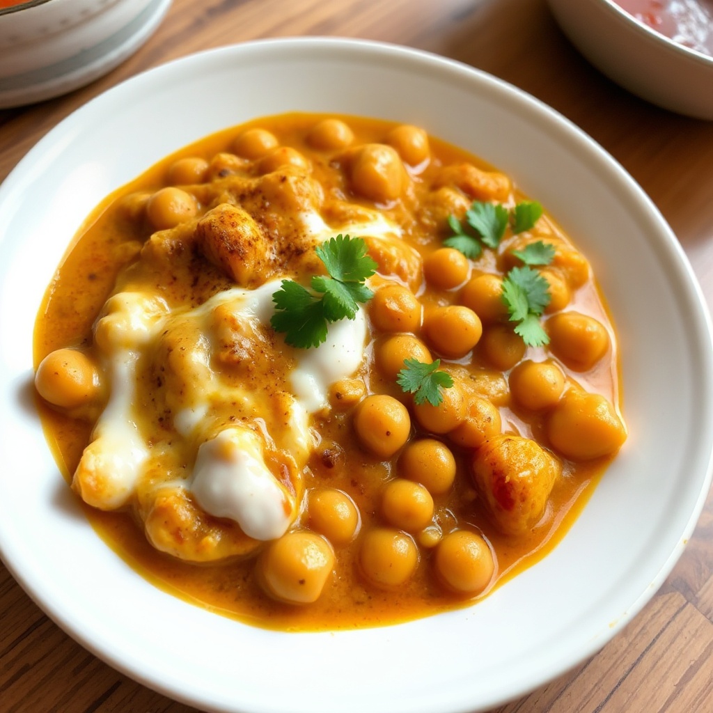 Cremiges Kichererbsen- und Kartoffel-Curry