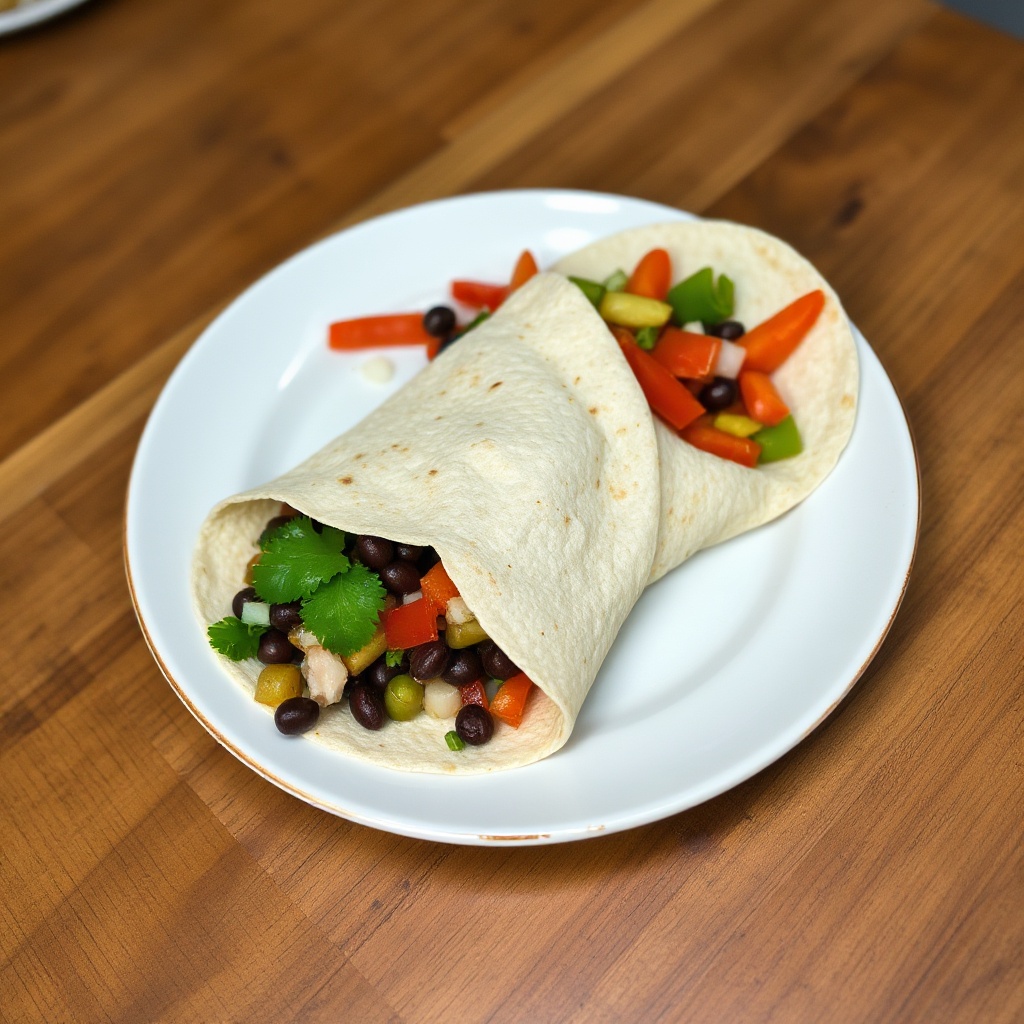 Würzige Gemüse-Bohnen-Wraps