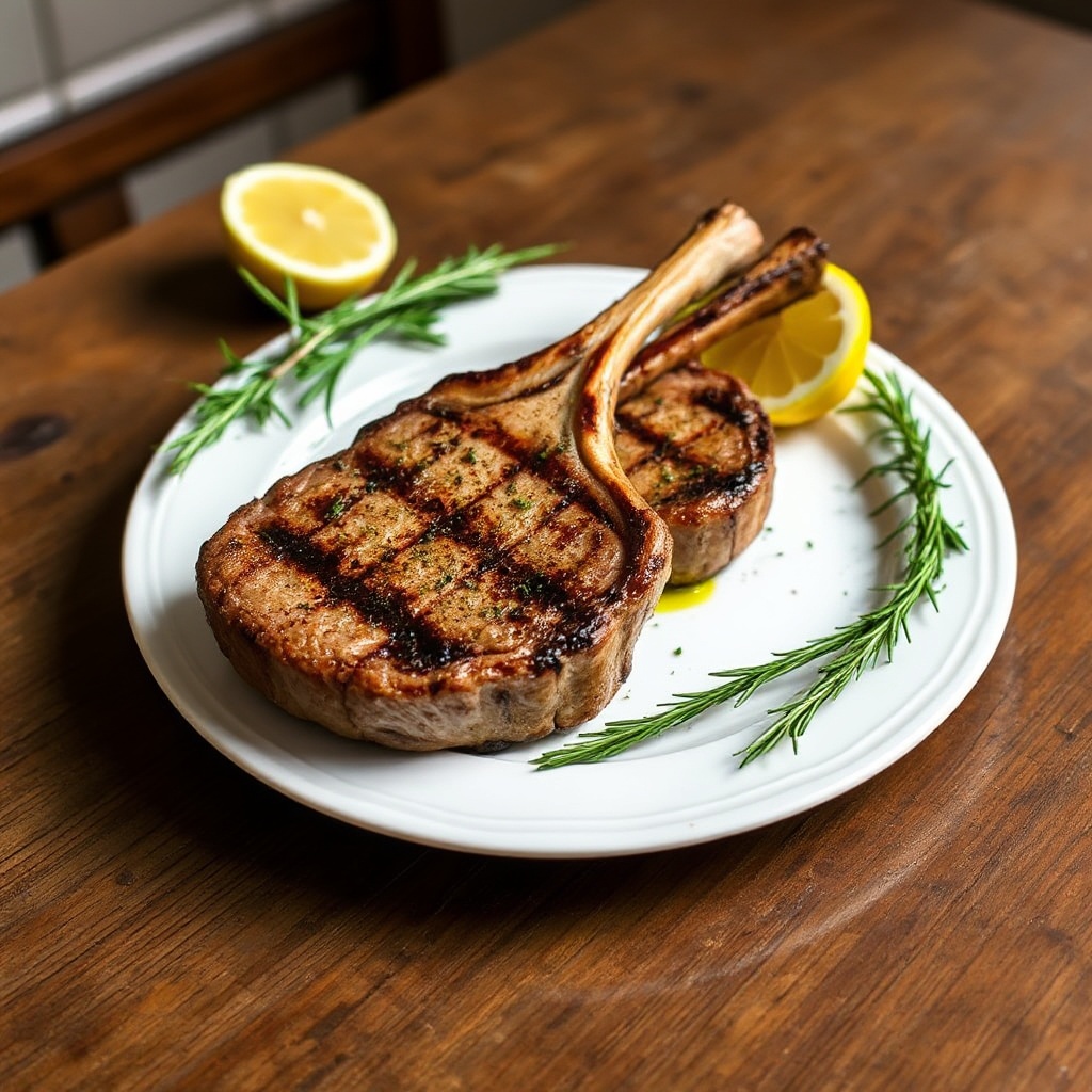 Kräuter-infused gegrillte Lammkoteletts