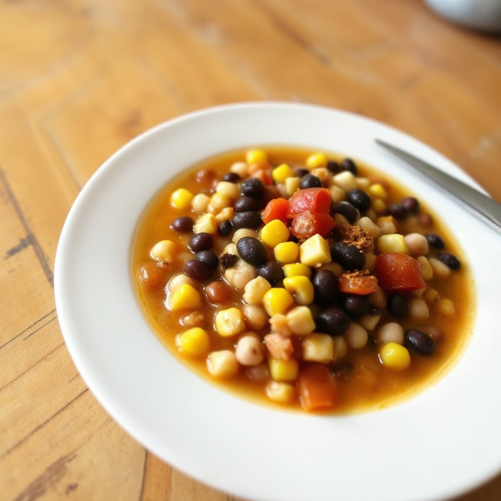 Würzige Bohnen- und Maissuppe