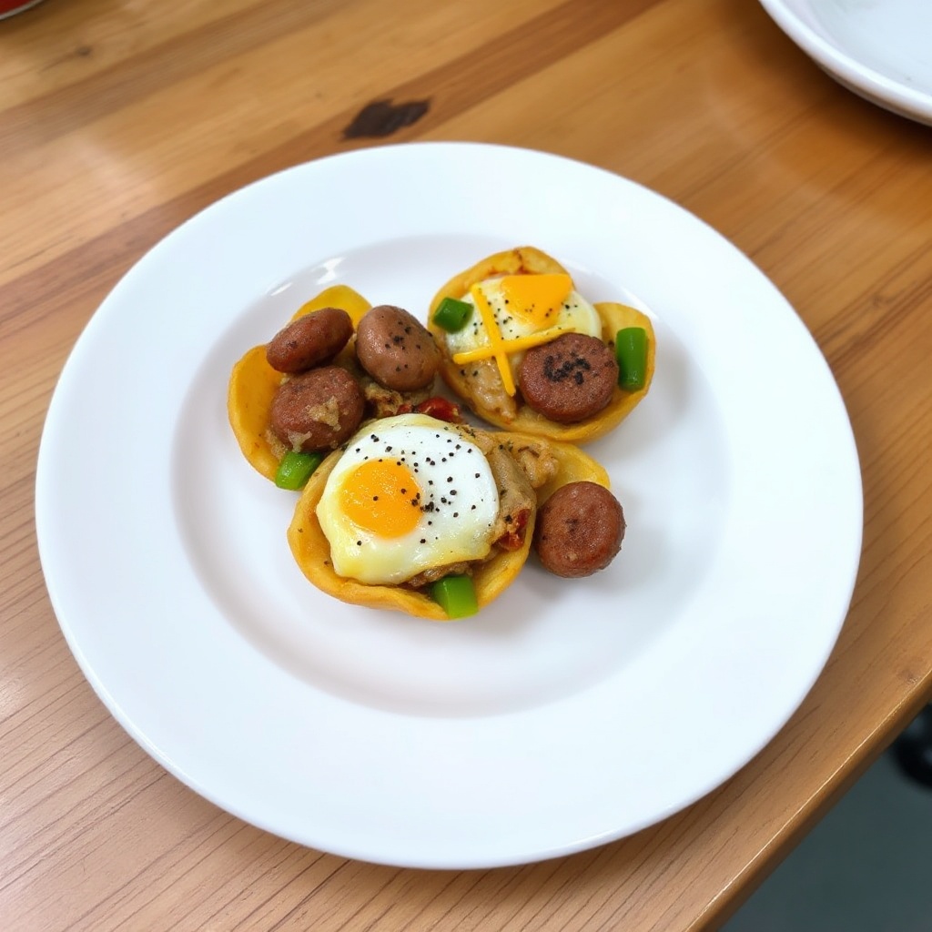 Herzhafte Eier- und Wurstfrühstücksbecher