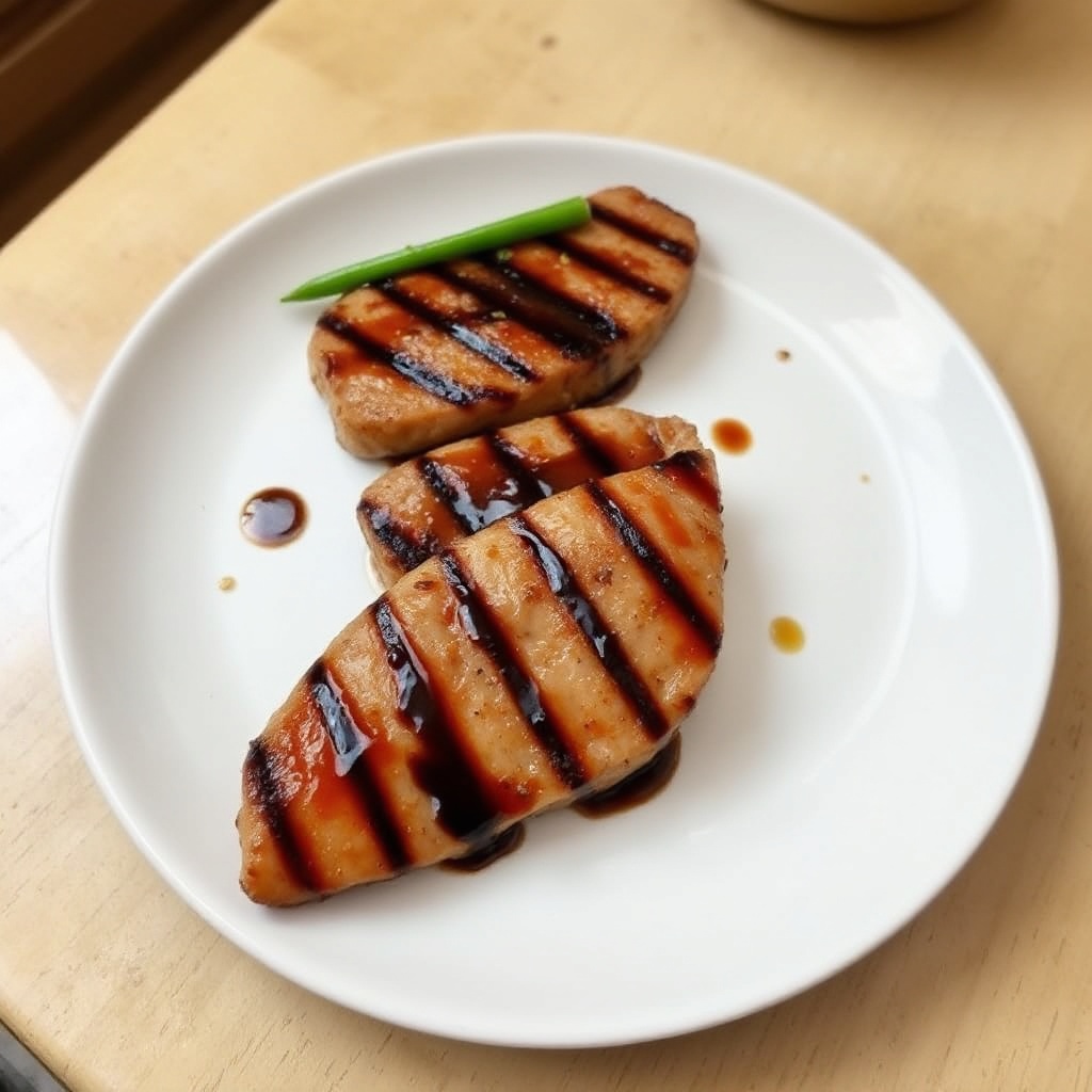 Gegrillte Thunfischsteaks mit Soja-Ingwer-Glasur