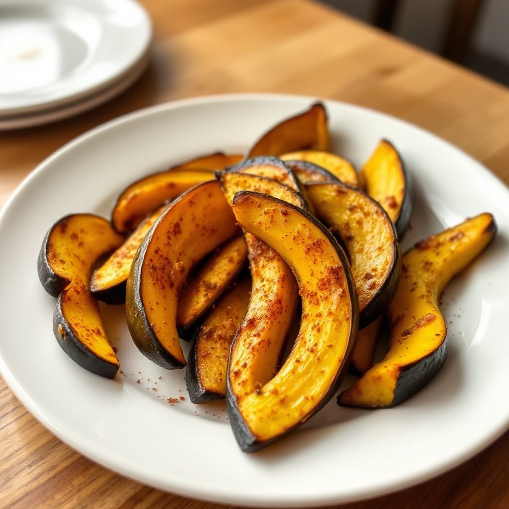 Gewürzte geröstete Delicata-Kürbis-Wedges