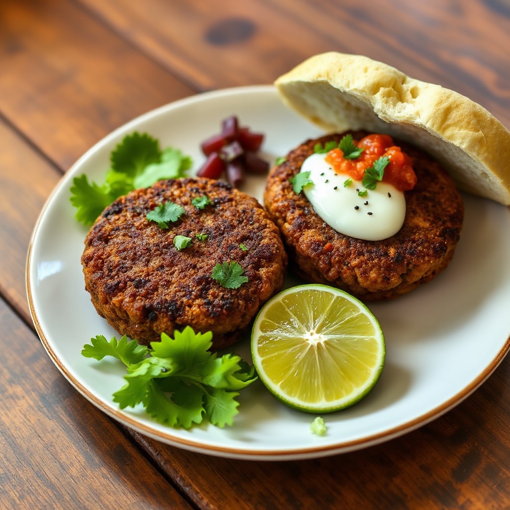 Gewürzte Bohnenburger mit spritziger Limsoße