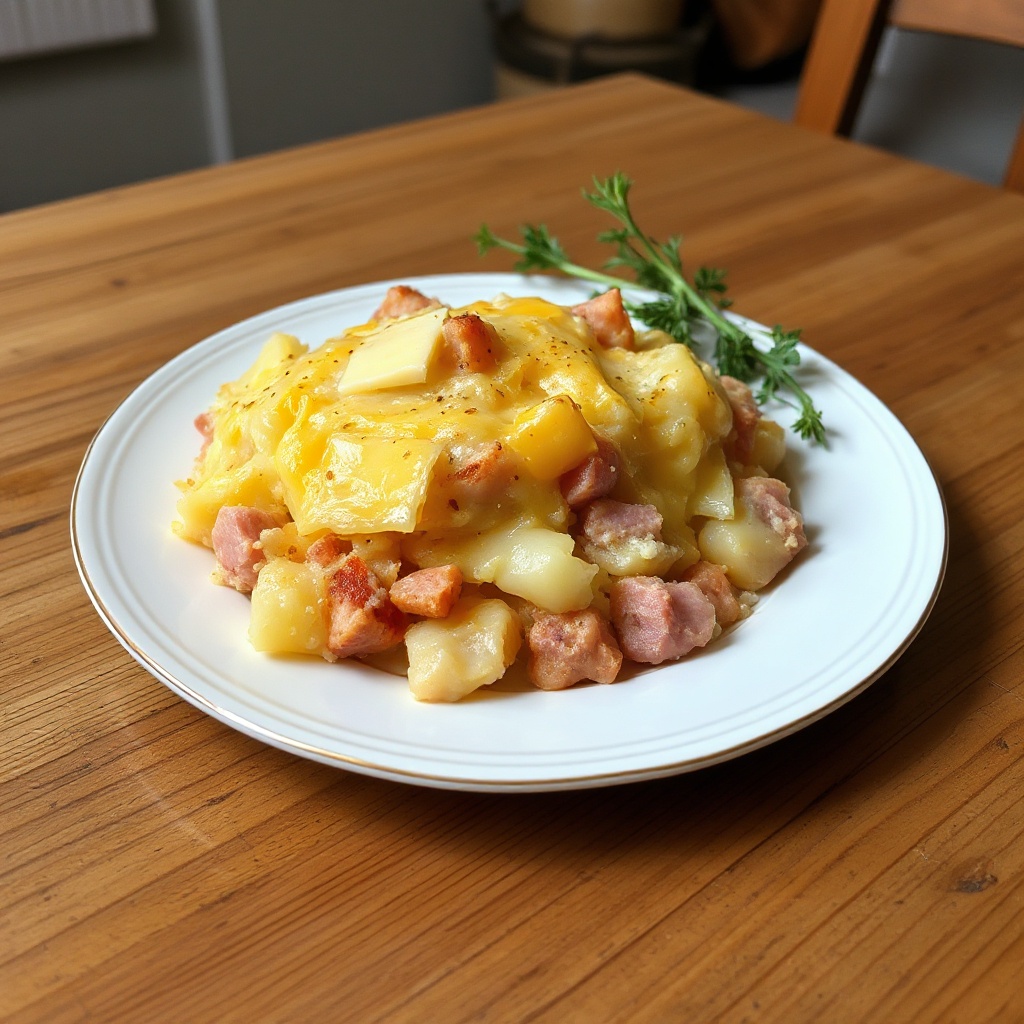 Cheesy Ham and Potato Bake