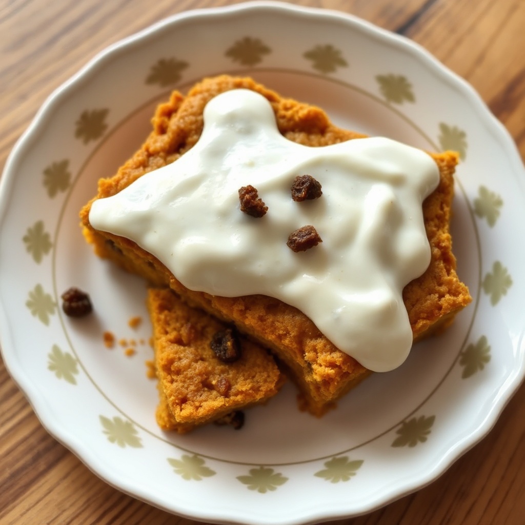 Quadrati di Zucca Speziati con Glassa Cremosa