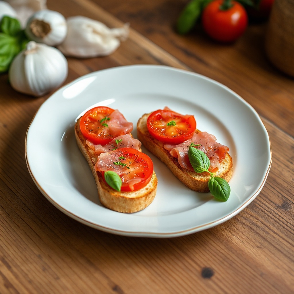 Rustikale spanische Tomaten-Toasts mit Prosciutto