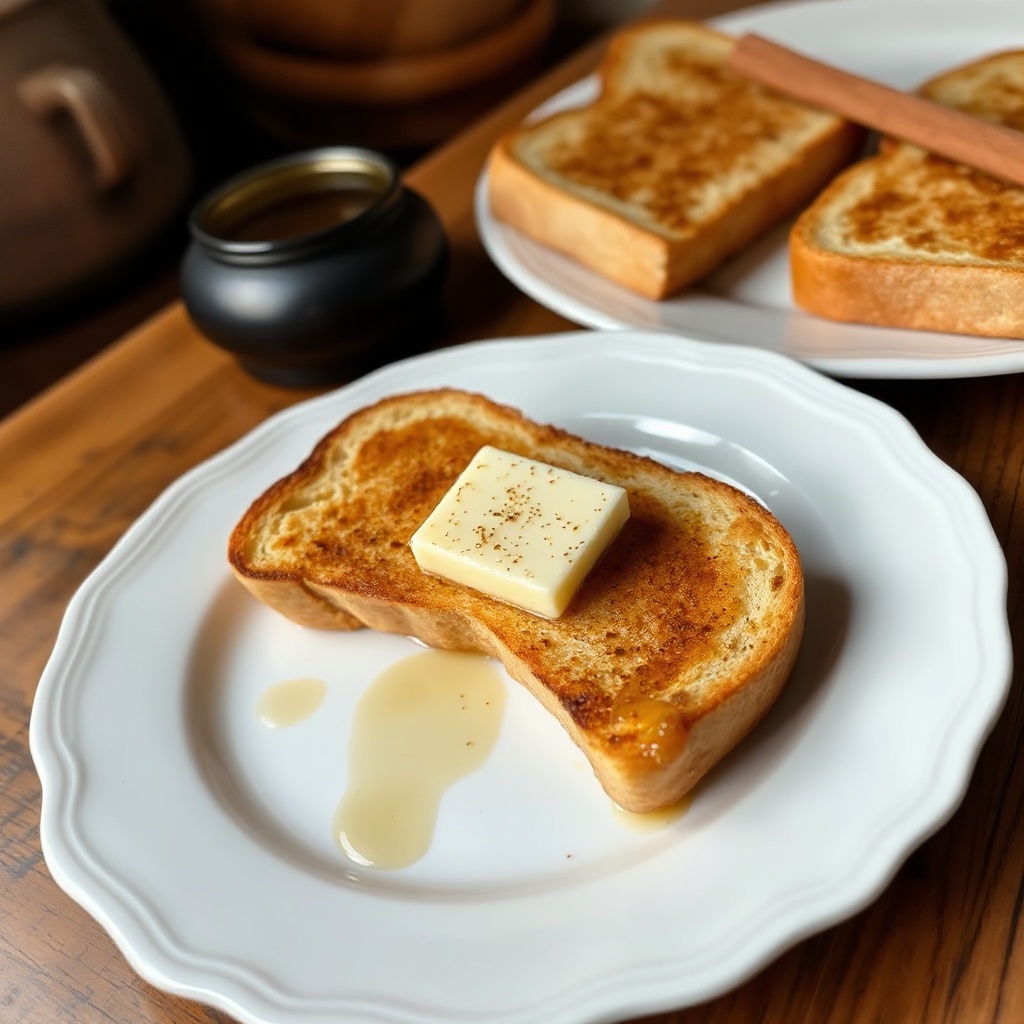Goldene Buttertoast mit einem Twist