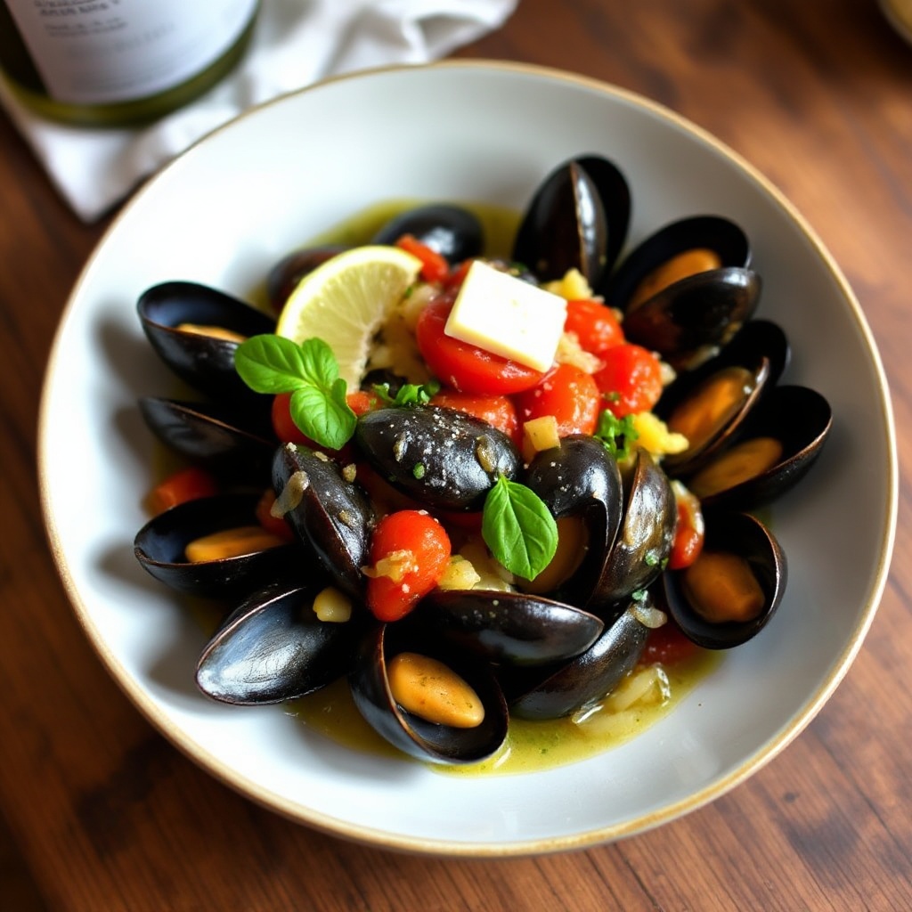 Cozze Salate in Salsa di Burro al Limone e Erbe