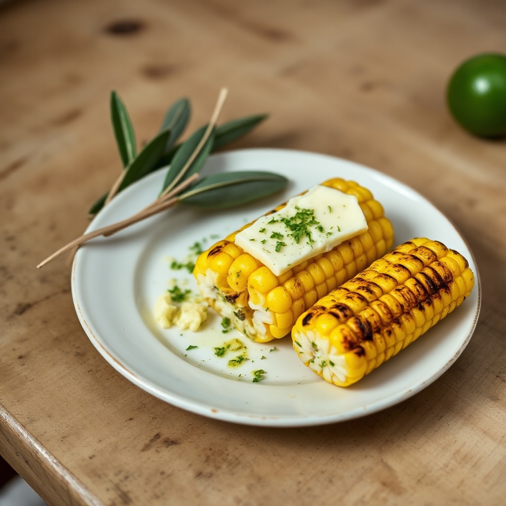 Mais Grigliato con Burro Aromatizzato alle Erbe