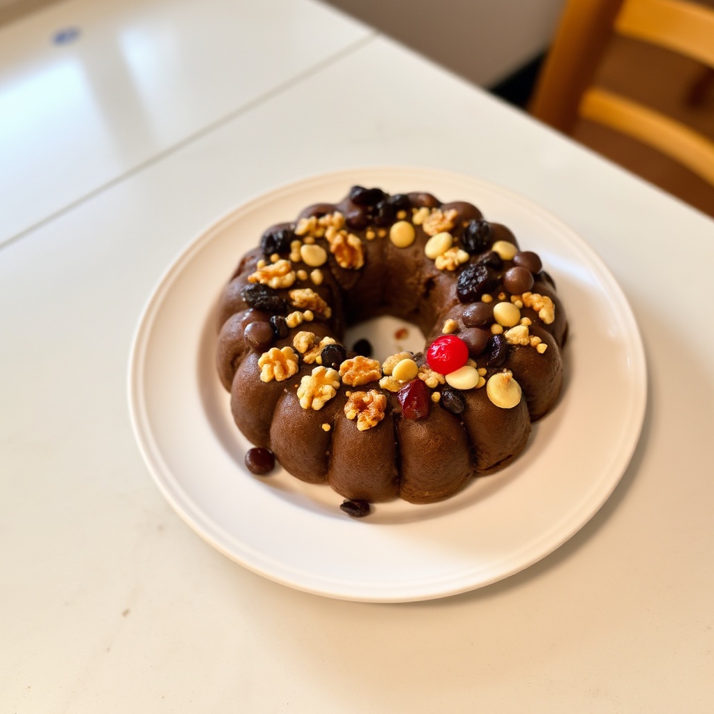 Anello di Fudge al Cioccolato e Noci Festivo