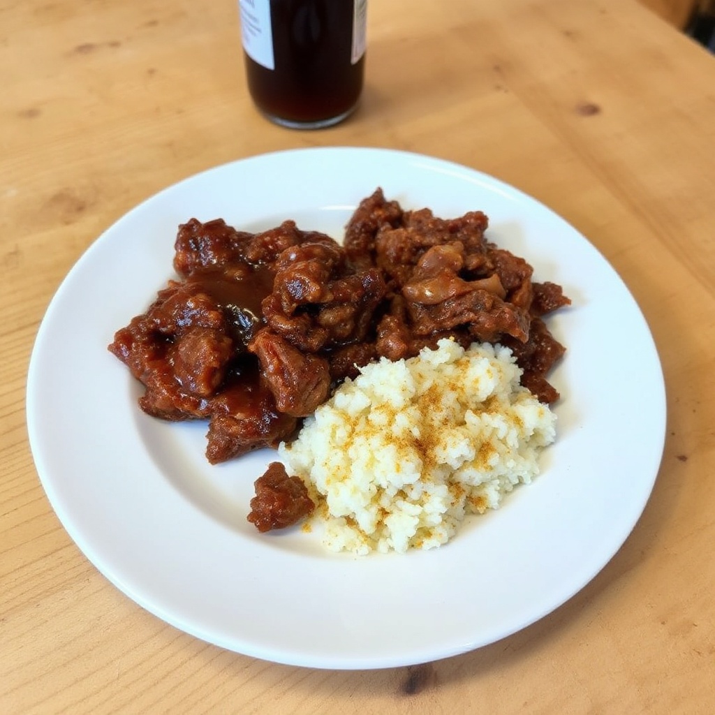Langsame Kochgerät Würzige BBQ Pulled Beef
