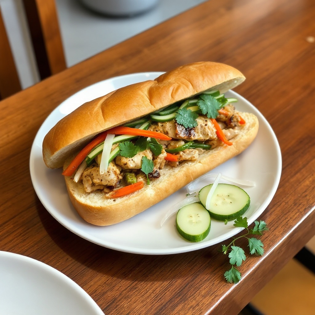 Vietnamesische Hähnchen Banh Mi Sandwiches