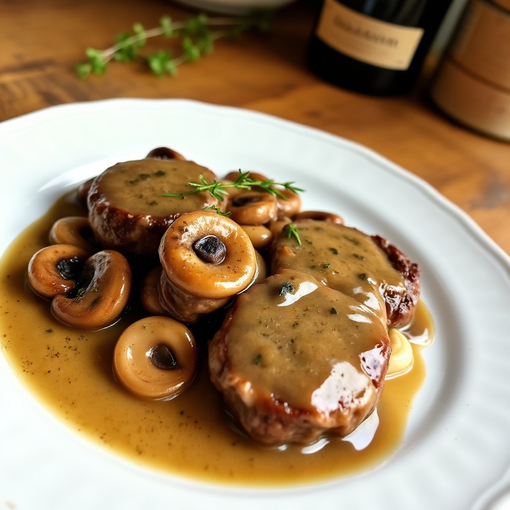 Gebratene Rinderfilets mit Pilz-Madeira-Sauce