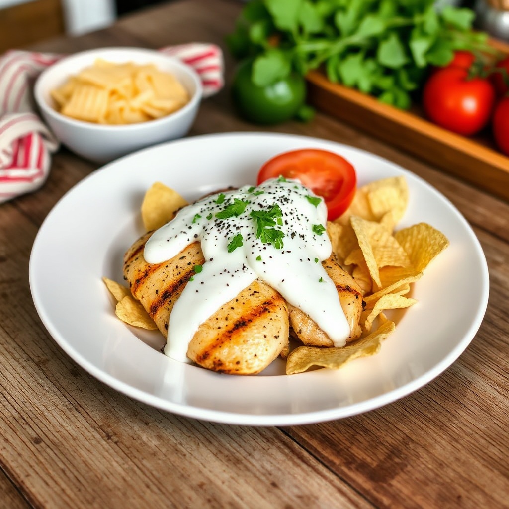 Pollo Grigliato al Lime con Salsa Ranch Cremosa