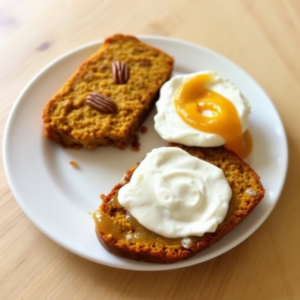 Kürbisgewürz-Pekannussbrot mit Orangen-Frischkäse-Aufstrich