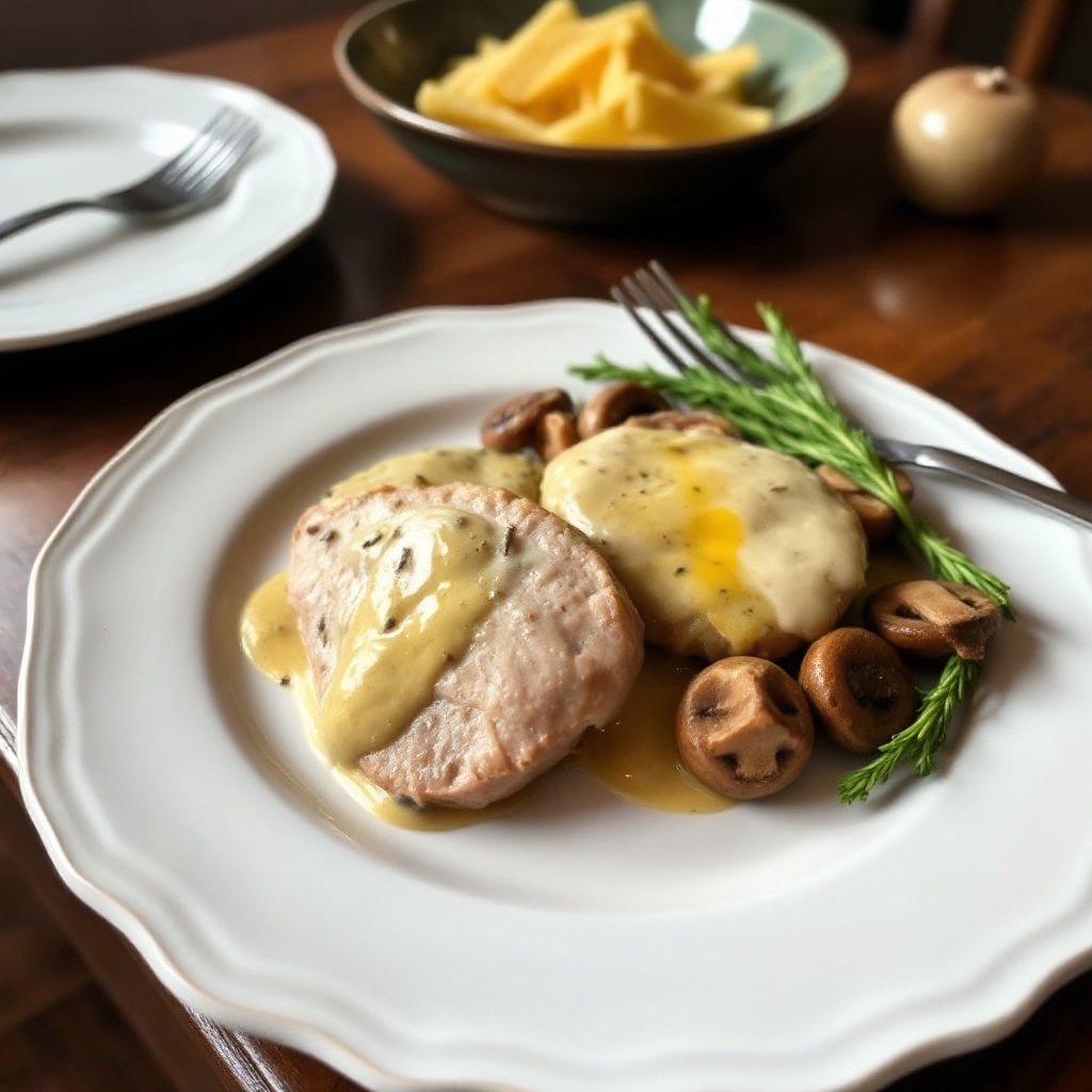 Cremige Dijon-Schweinemedaillons