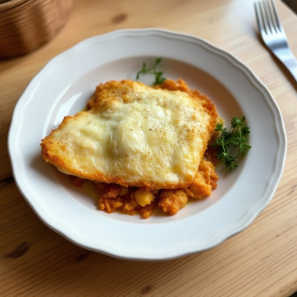 Knuspriger Parmesan-Kabeljau-Auflauf