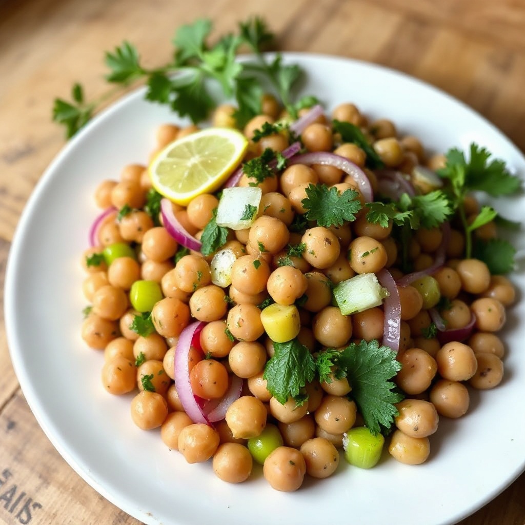Kräuter-Kichererbsensalat mit Zitronen-Vinaigrette