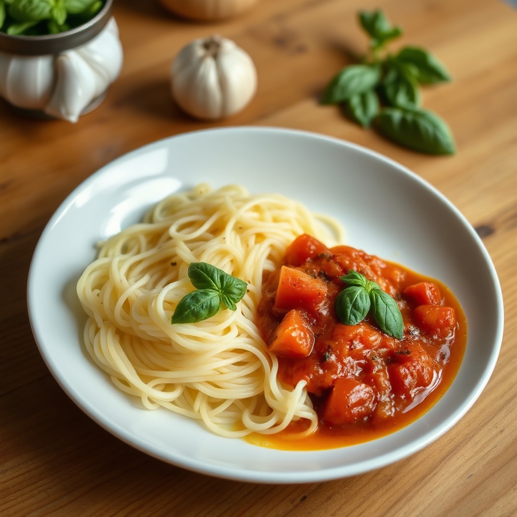 Herzhafte Knoblauch-Basilikum-Tomatensauce